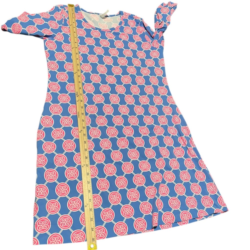 Lulu-B Travel Dress- Blue & Hot Pink Size Medium EUC - Picture 3 of 9